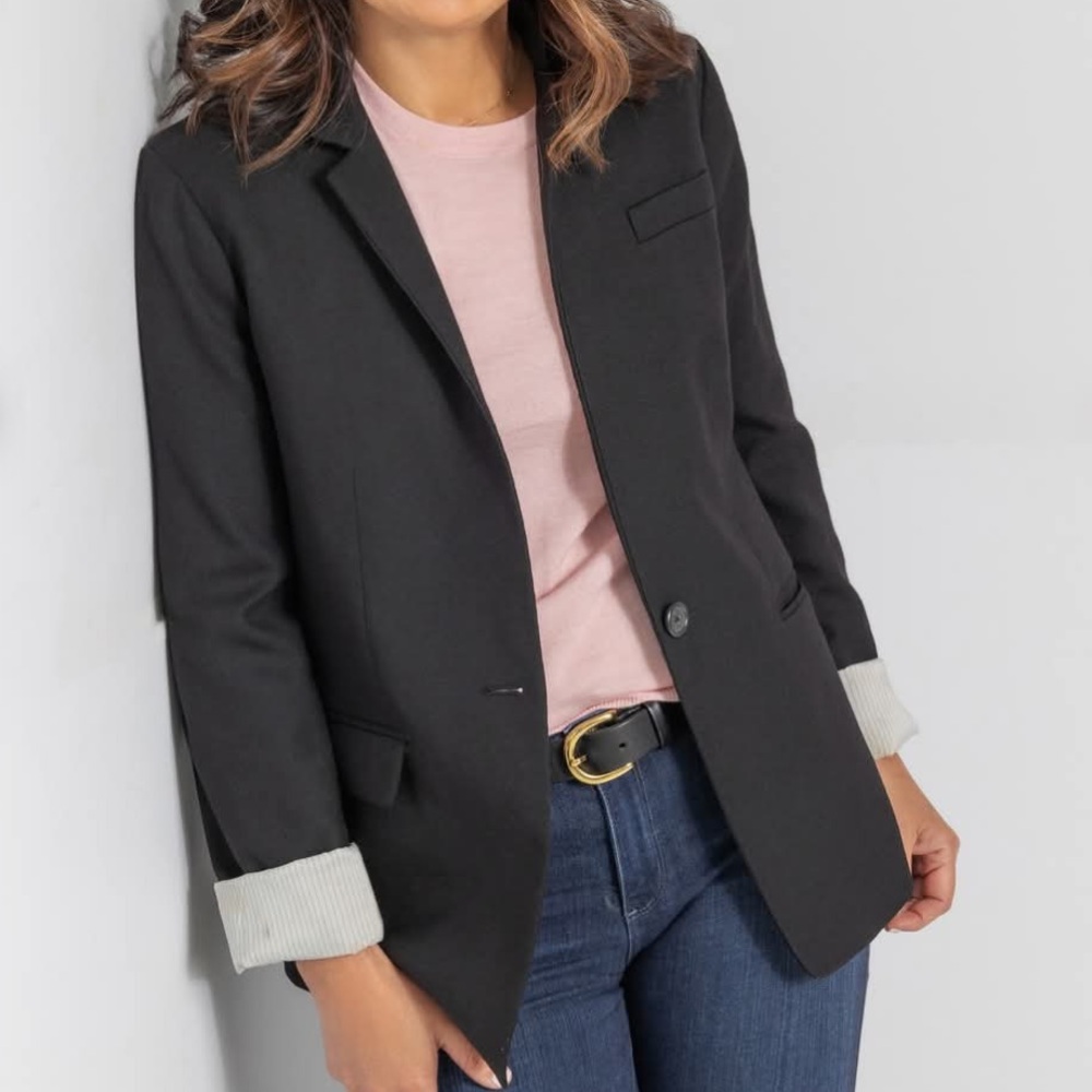 Mossimo Supply Co. Black Blazer with Gray Cuffs